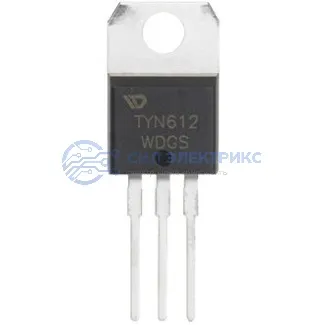 фото Низковольтный тиристор TYN612RG, 1200 В, 12 А, корпус TO-220