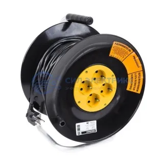 фото Удлинитель силовой на катушке 4 гнезда с/з 20 м 3х1 мм² STANDART PROCONNECT