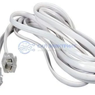 фото Телефонный шнур, удлинитель RJ-11(6P-4C), длина 5 метров, белый REXANT