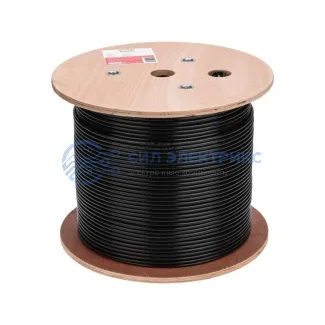 фото Кабель витая пара U/UTP, CAT 6, PE, 4PR, 23AWG, OUTDOOR, SOLID, черный, 305м REXANT