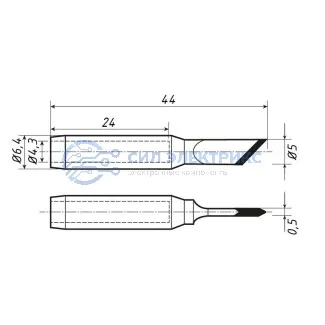 фото Жало для паяльника серии 900М, Ø4,3мм, тип топорик, 5,0мм, блистер REXANT