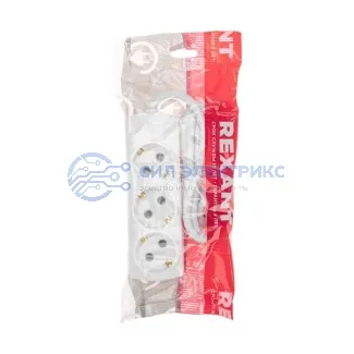 фото Удлинитель PREMIUM 3 гнезда, 1,5м, 3х1,5мм², с/з, белый REXANT