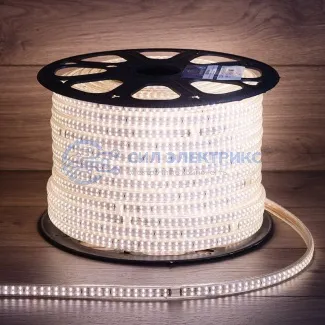 фото LED лента 220 В, 6.5x15 мм, IP67, SMD 3014, 240 LED/m, цвет свечения теплый белый, 100 м