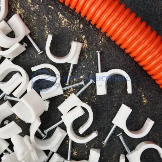 фото Крепеж кабеля круглый 16 мм, белый (упак. 50 шт) REXANT