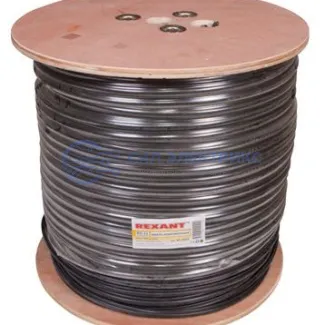 фото Кабель коаксиальный Кабель коаксиальный магистральный RG-11U, 75 Ом, CCS/Al/Al 83% + ТРОС*1, 305 м, OUTDOOR, черный, REXANT