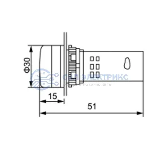 фото Индикатор значения напряжения красный VD22 70-500 В