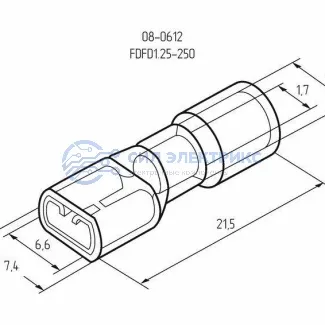 фото Клемма плоская полностью изолированная РППи-м 1.5-(6.3)/РпИмп 1,25-250 гнездо 6.6 мм 0.5-1.5 мм² REXANT