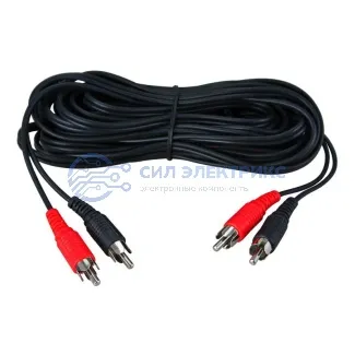 фото Шнур 2 RCA - 2 RCA, 1,5м, черный REXANT