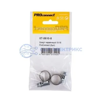 фото Хомут червячный 10-16-0,7 мм, (упак. 2 шт) PROconnect