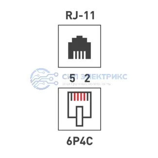 фото Розетка телефонная на стену, 1 вход 6Р4С (RJ-11) REXANT