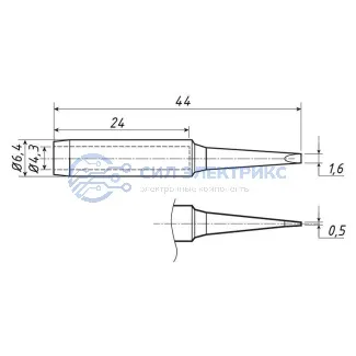 фото Жало для паяльника серии 900М, Ø4,3мм, тип плоский малый 1,6мм, блистер REXANT