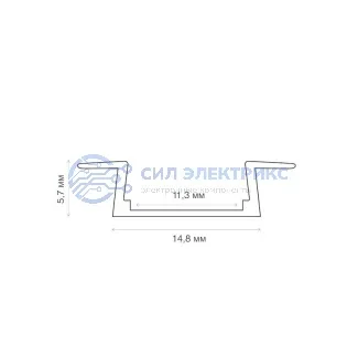 фото Комплект врезного алюминиевого профиля с рассеивателем, 22х6мм, 1м REXANT