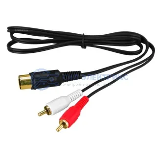 фото Шнур DIN 5 Pin - 2 RCA, 1,5м (GOLD) REXANT