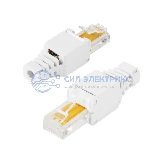 фото Разъем сетевой LAN на кабель, штекер 8Р8С (RJ-45), быстрозажимной, 1шт. REXANT