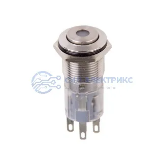 фото Кнопка антивандальная Ø16 250В Б/Фикс (5с) (ON)-OFF/(OFF)-ON синяя (A-16-C4) REXANT (в упак. 1шт.)