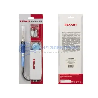 фото Паяльник REXANT, подставка, набор из 5 жал, керамический нагреватель, 220-480 °C, 220 В/60 Вт
