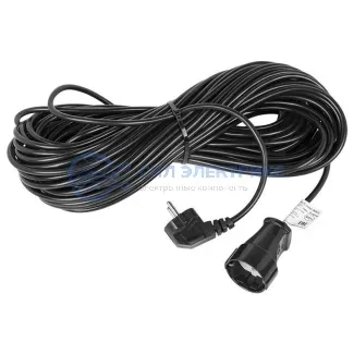 фото Удлинитель-шнур REXANT ПВС 3х0.75, 30 м, с/з, 6 А, 1300 Вт, IP44, черный (Сделано в России)