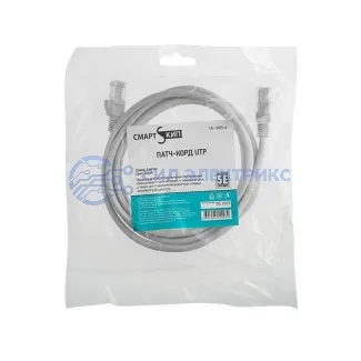 фото СМАРТКИП Пaтч-корд U/UTP, категория 5e, RJ45-RJ45, неэкранированный, омедненный (CCA), PVC серый, 2м