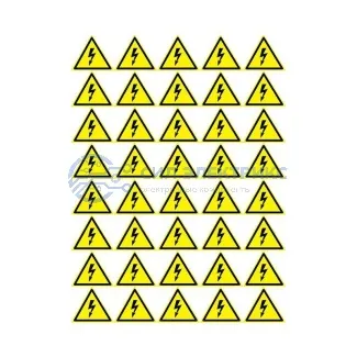 фото Наклейка знак электробезопасности «Опасность поражения электротоком» 50х50х50 мм REXANT 50шт.