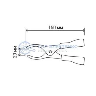 фото Зажим «крокодил» с металлическими зубцами для фиксации проводов 250 А 150 мм REXANT