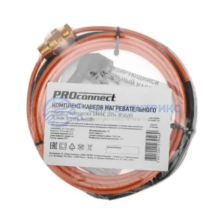 фото Кабель греющий саморегулирующийся 10 ККНС 2ЛПп-ЭЛ 65/85, в трубу, 6м/60Вт PROconnect