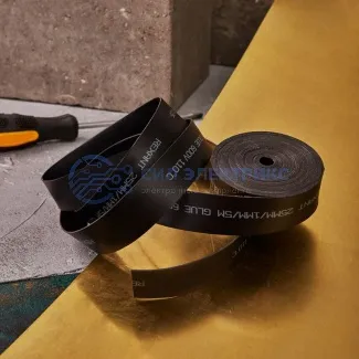 фото Термоусаживаемая лента с клеевым слоем REXANT 25 мм х 1,0 мм, черная, ролик 5 м, ТЛ-1,0