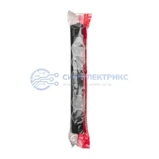 фото Колодка PREMIUM 6 гнезд, с/з, с выключателем, черный REXANT