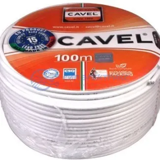 фото Кабель коаксиальный Кабель коаксиальный DG-113, Cu/Al/CuSn, 75%, 75 Ом, 100 м, INDOOR, белый, CAVEL