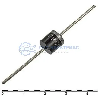 фото Быстровосстанавливающийся диод FR607, 6А, 1000В, время восстановления 500нс