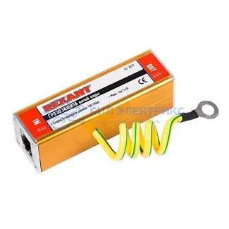 фото Грозозащита информационного кабеля, гнездо 8Р8С (RJ-45) - гнездо 8Р8С (RJ-45) (1шт/уп) REXANT