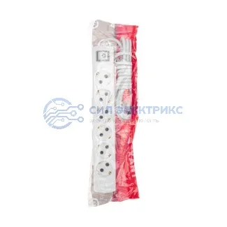 фото Удлинитель PREMIUM 6 гнезд, 3м, 3х1,5мм², с/з, с выключателем, белый REXANT