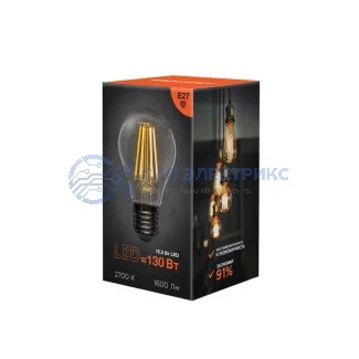 фото Лампа филаментная Груша A60 13,5Вт 1600Лм 2700K E27 прозрачная колба REXANT