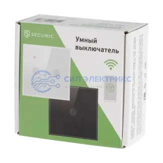 фото Умный Wi-Fi выключатель двухкнопочный черный SECURIC