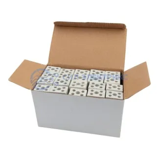 фото Клемма керамическая винтовая КВ 10 мм² 2 пары контактов с крепежным отверстием (100 шт./уп.) REXANT