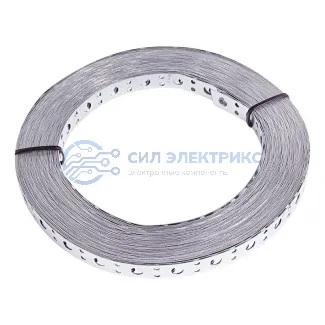 фото Лента полоса монтажная оцинкованная, перфорированная прямая 20х0,55 мм (рулон 25 м) REXANT