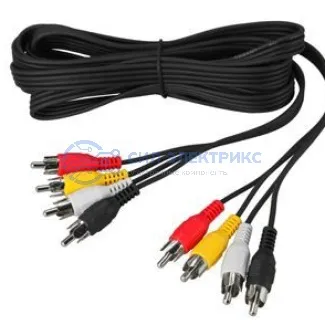фото Шнур 4 RCA - 4 RCA, 3м, черный REXANT
