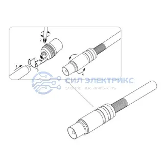 фото Разъем антенный на кабель, (штекер-TV никель с пружиной), (1шт) REXANT