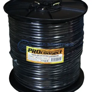фото Кабель КВК-П-2 +2x0,75 мм² (Cu/CCA) (96) черный, 200 м, PROconnect