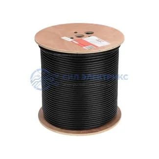 фото Кабель витая пара F/UTP, CAT 6, PE, 4PR, 23AWG, OUTDOOR, SOLID, черный, 305м REXANT