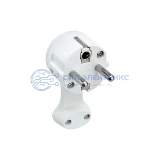 фото Вилка Евро угловая с з/к 16 А плоская за шкаф белая REXANT