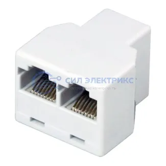 фото Переходник сетевой LAN, гнездо 8Р8С (RJ-45) - 2 гнезда 8Р8С (RJ-45) REXANT