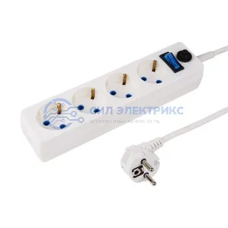 фото Сетевой фильтр PROconnect STANDARD 4 гнезда, 3 м, 3х0.75 мм², с/з + автовыкл., белый