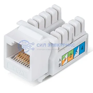 фото Модуль Keystone REXANT PRO Jack RJ-45(8P8C), UTP неэкранированный, категория 6, тип 90 градусов, белый