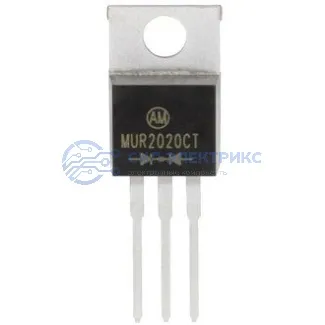 Сверхбыстрый диод MUR2020CT — 20 А, 200 В, корпус TO-220AB фото Сверхбыстрый диод MUR2020CT — 20 А, 200 В, корпус TO-220AB
