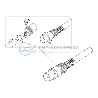 фото Разъем антенный на кабель, (штекер-TV), черный, (1шт) REXANT