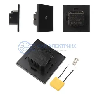 фото Умный Wi-Fi выключатель однокнопочный черный SECURIC