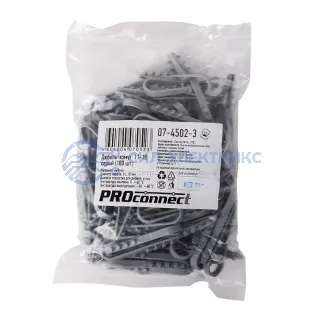 фото Дюбель-хомут нейлоновый 11-18 мм, серый (100 шт/уп) PROconnect