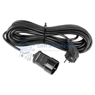 фото Удлинитель-шнур REXANT ПВС 3х0.75, 20 м, с/з, 6 А, 1300 Вт, IP44, черный (Сделано в России)