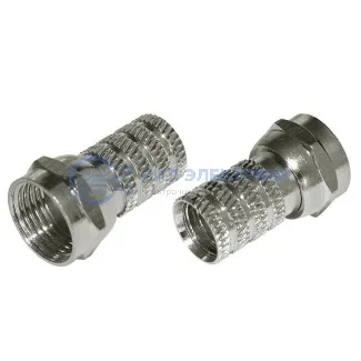 фото Разъем антенный на кабель, штекер F для кабеля 3C-2V, (2шт) REXANT