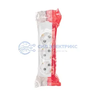 фото Колодка PREMIUM 3 гнезда, с/з, белый REXANT